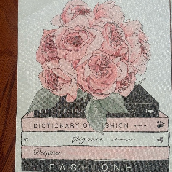 Fashion Illustration Art Prints with Pink Roses - Picture 2 of 6